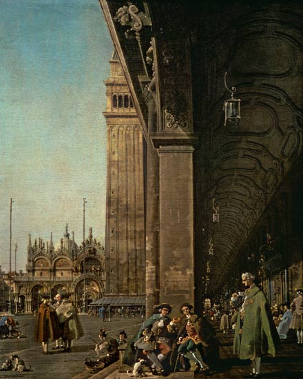 Piazza di San Marco: looking East from the South West Corner and the Colonnade of the Procuratie Nuo from Giovanni Antonio Canal (Canaletto)