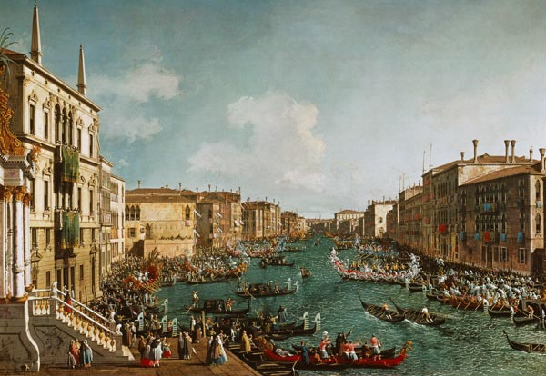 The regatta on Canale grandee in front of the palais Ca'Foscari. from Giovanni Antonio Canal (Canaletto)