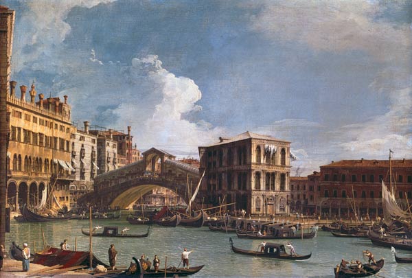 The Rialto Bridge, Venice, from the North from Giovanni Antonio Canal (Canaletto)