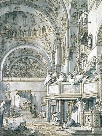 The Choir Singing in St. Mark''s Basilica, Venice from Giovanni Antonio Canal (Canaletto)
