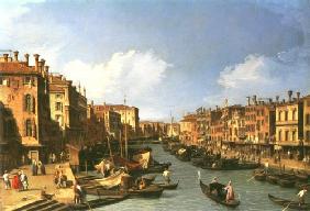 Grand Canal: looking South west from The Rialto bridge to The Palazzo Fosari
