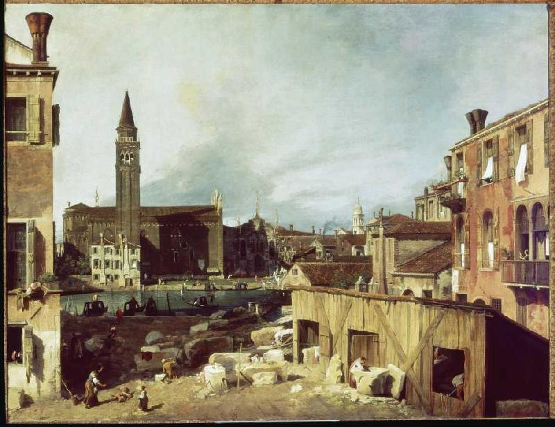 Venice, Canal grandee, church u.Scuola della Carità from Giovanni Antonio Canal (Canaletto)