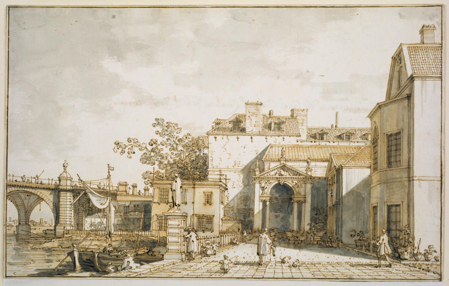 Capriccio with Reminiscences of Westminster Bridge and Richmond House from Canaletto (Giovanni Antonio Canal)