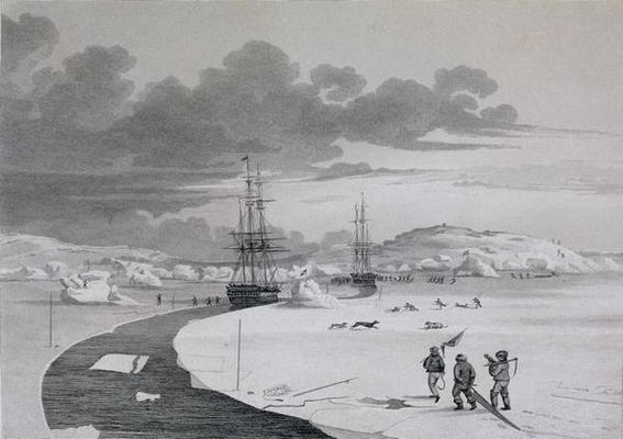 Cutting into Winter Island, October 1821, from Captain George Francis Lyon