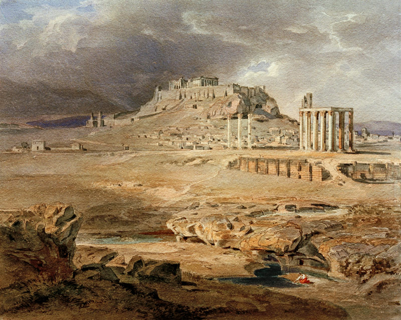 Akropolis and Olympieion, Athen from Carl Anton Joseph Rottmann