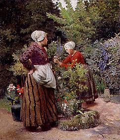 Two Dutch girls in the garden from Carl Duxa