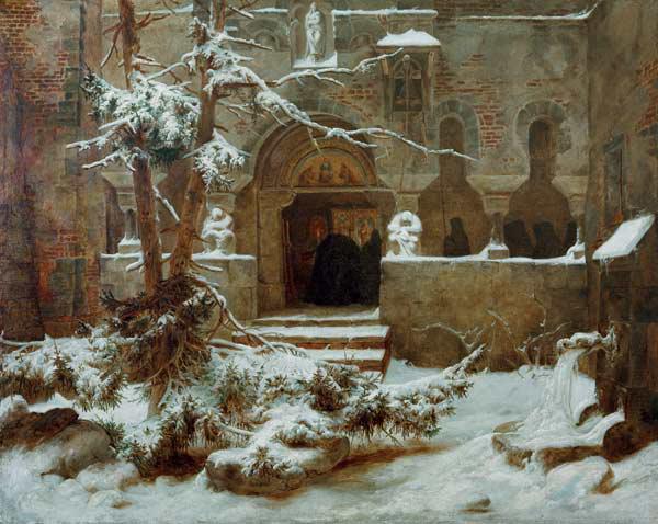 Monastery Garden in Snow