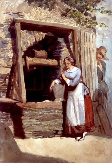 Study of a Lady by a Well, with her Admirer Looking On from Carl Haag