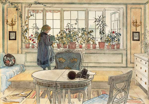 Flowers on the Windowsill, from 'A Home' series from Carl Larsson
