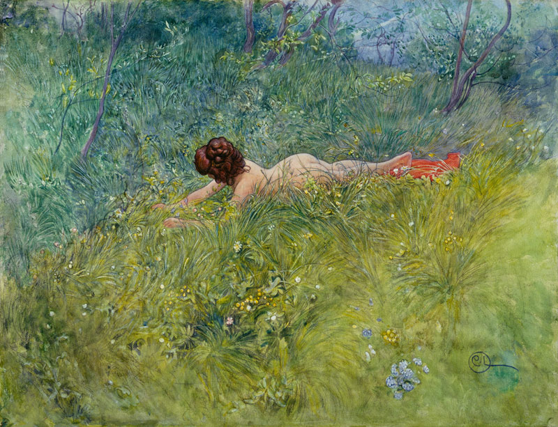 In the grass (I gröngraset) from Carl Larsson