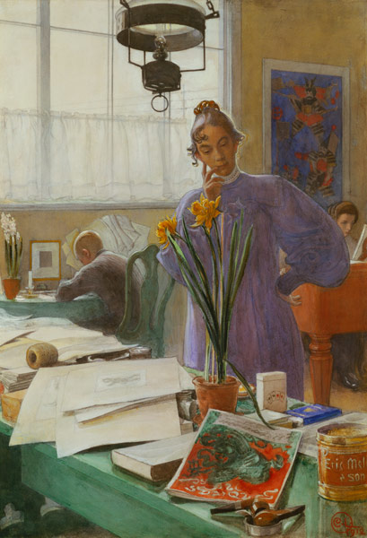 My Mrs Karin in the studio from Carl Larsson