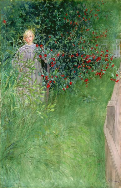 In the rose hip hedge from Carl Larsson