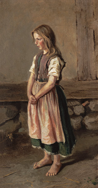 Portrait of a barfüssigen girl. from Carl Malchin