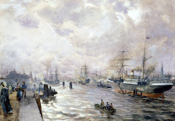 Sailing Ships in the Port of Hamburg from Carl Rodeck