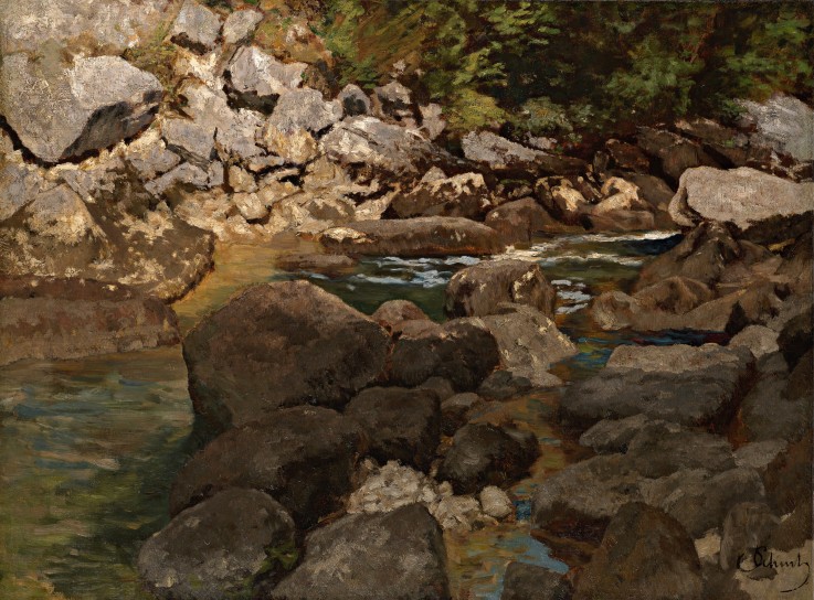 Mountain Stream with Boulders from Carl Schuch
