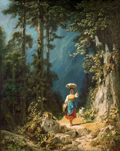 Girl with goat from Carl Spitzweg