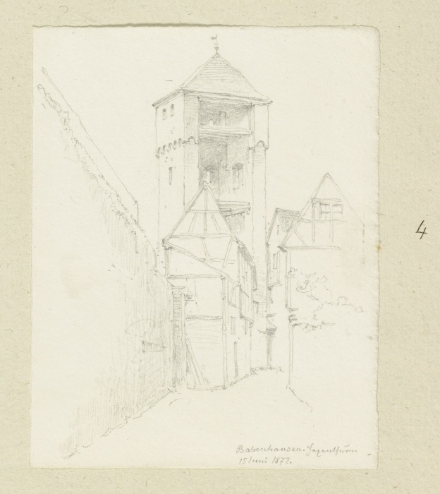 Witch tower in Babenhausen from Carl Theodor Reiffenstein