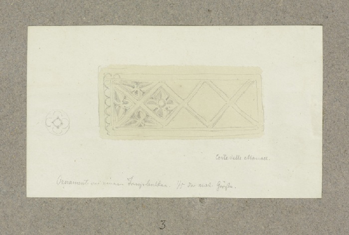 Detail eines ornamentierten Holzarchitravs in Venedig from Carl Theodor Reiffenstein