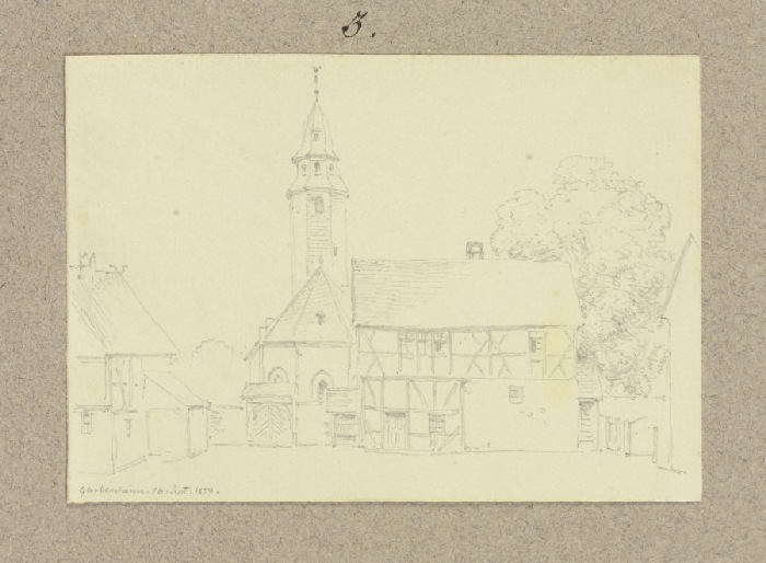 Die 1866 im Großbrand zerstörte Kirche in Garbenheim from Carl Theodor Reiffenstein