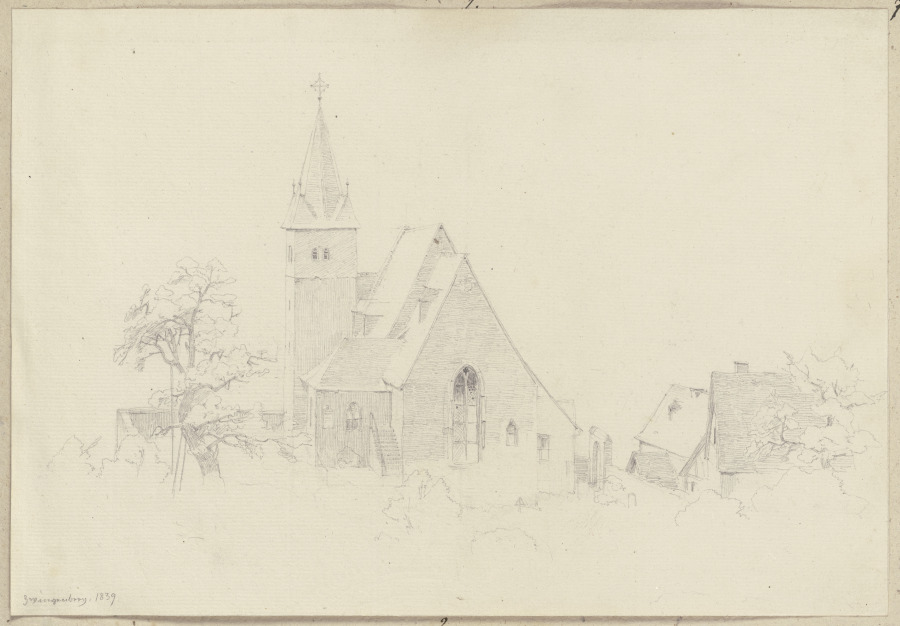 Die Bergkirche Zwingenberg von Osten gesehen from Carl Theodor Reiffenstein