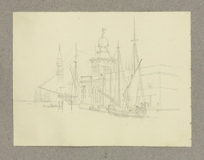 Die Punta della Dogana in Venedig, davor Segelschiffe und Boote from Carl Theodor Reiffenstein
