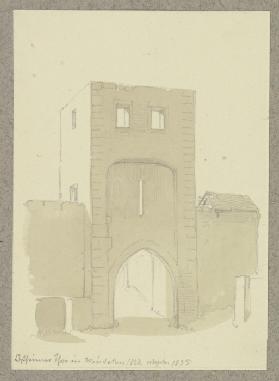 Ein 1835 abgebrochenes Tor der Burg Windecken, nach einer Vorlage von 1823