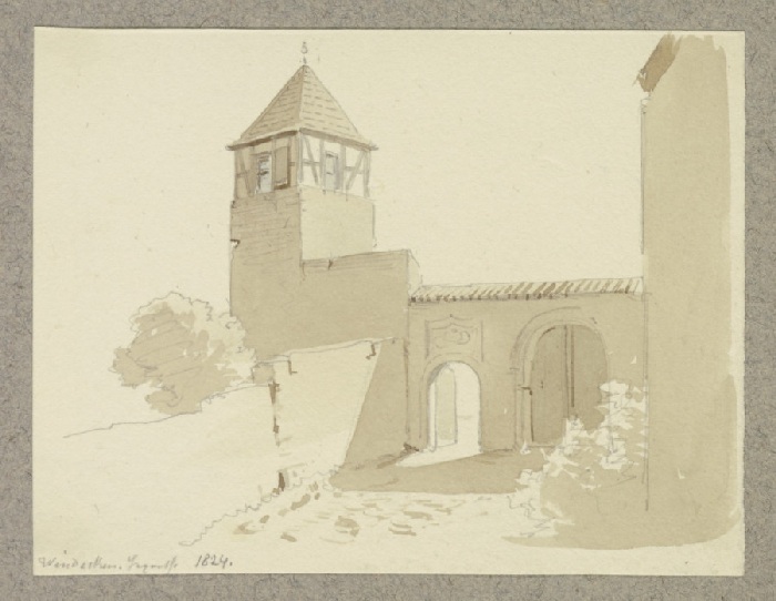 Hexenturm und Toranlage der Burg Windecken, nach einer Vorlage von 1824 from Carl Theodor Reiffenstein
