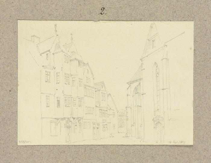 Schillerplatz mit Jerusalemhaus und Franziskanerkirche in Wetzlar from Carl Theodor Reiffenstein