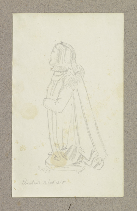 Skulptur einer knienden weiblichen Stifterfigur nach links from Carl Theodor Reiffenstein