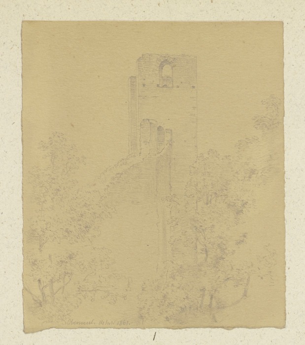 Tower ruins in Oberwesel from Carl Theodor Reiffenstein