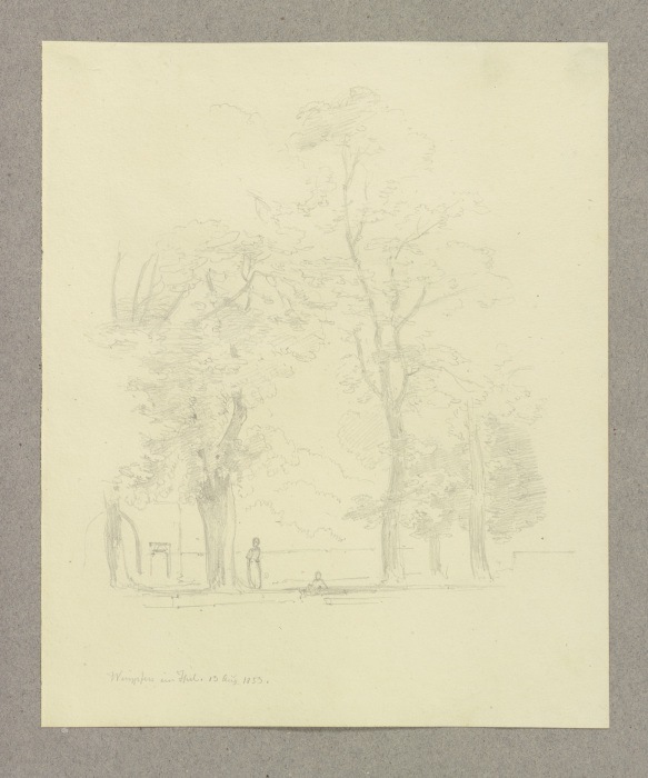 Zwei Figuren unter Bäumen in Wimpfen from Carl Theodor Reiffenstein
