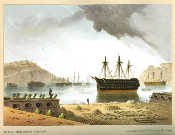 View of the Arsenal Harbour, or Military Port in Sevastopol from Carlo Bossoli