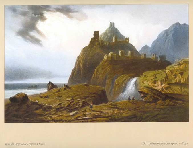 The Genoese fortress in Sudak from Carlo Bossoli