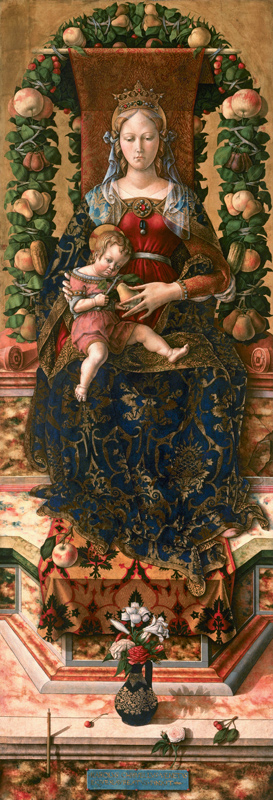 The Madonna of the Little Candle (Madonna della Candeletta) central panel of the triptych depicting  from Carlo Crivelli