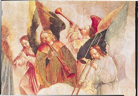 Musical Angels, detail from The Assumption of the Virgin from Carlos