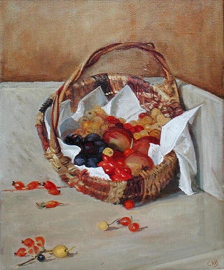 Basket of Fruit (oil on canvas)  from Caroline  Hervey-Bathurst