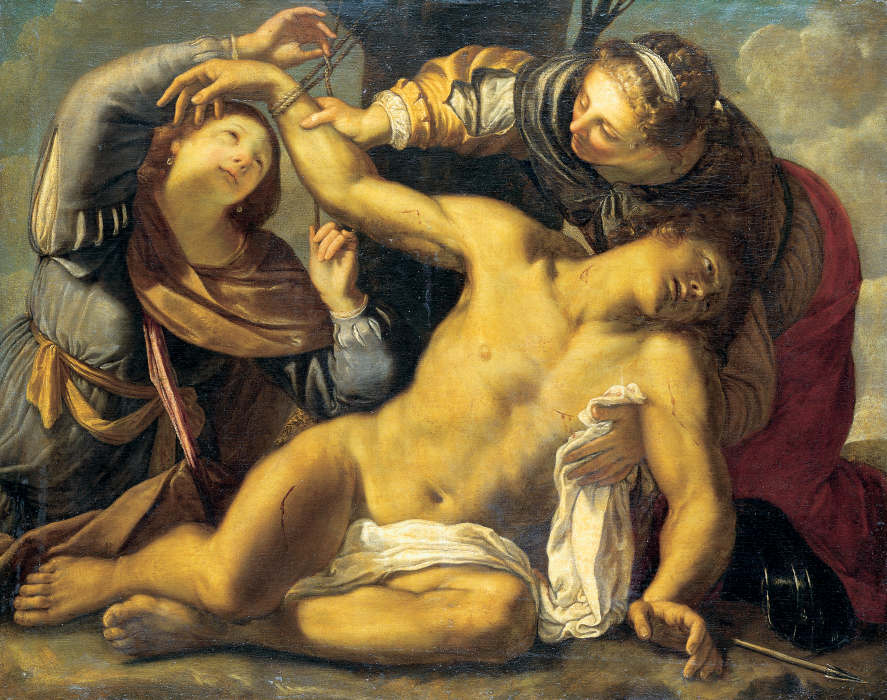 Saint Sebastian Being Cured by Saint Irene and a Servant from Carracci