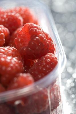 Schale mit Himbeeren