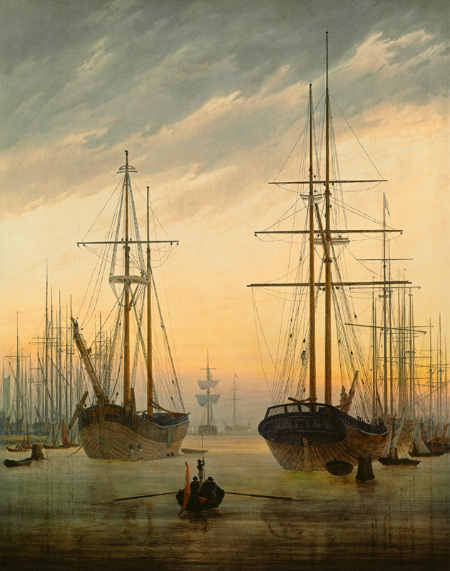 View of a harbour from Caspar David Friedrich