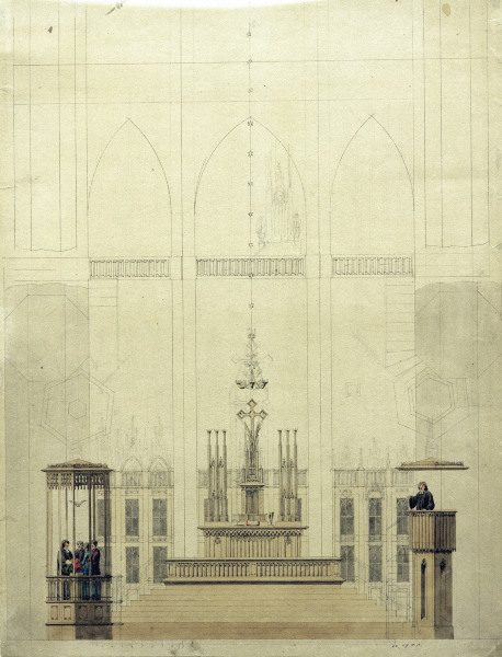 Altar room with baptistry from Caspar David Friedrich