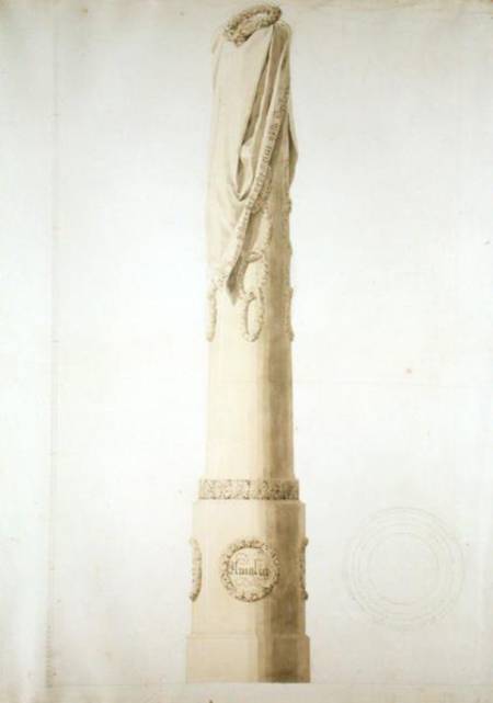 Design for a Commemorative Column (pen, pencil and sepia on from Caspar David Friedrich
