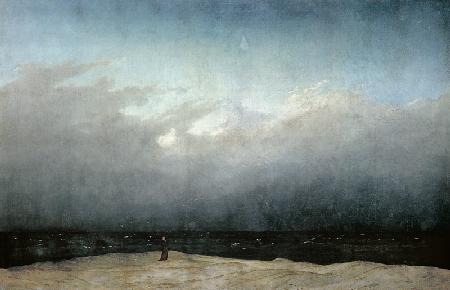 Mönch am Meer (vor der Restaurierung) - Caspar David Friedrich