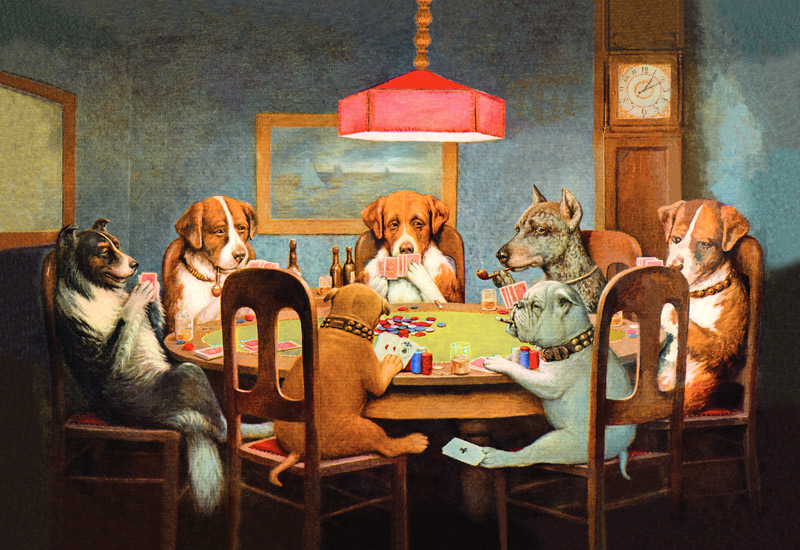 Passing the Ace Under the Table (Dog Poker) from Cassius Marcellus Coolidge