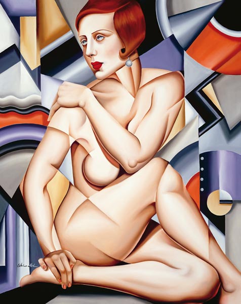 Cubist Nude Orange and Purple from Catherine  Abel