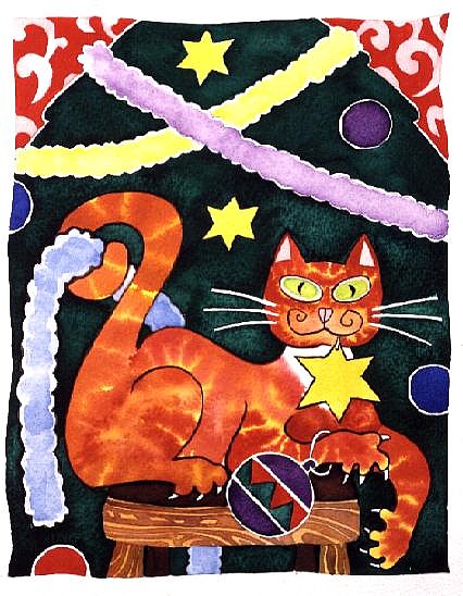Christmas Cat with Decorations  from Cathy  Baxter