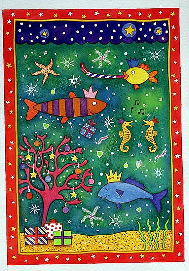 Fishy Christmas, 1997 (w/c and pastel on paper)  from Cathy  Baxter