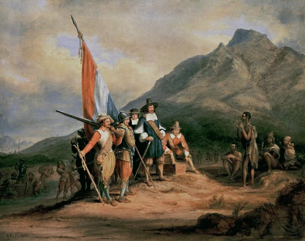 The Landing of Jan van Riebeeck (1619-77) 6th April 1652 from Charles Bell