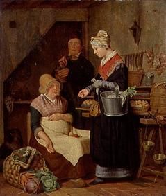 With the vegetable seller from Charles Brias