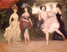 Four Dancing Girls on the Stage