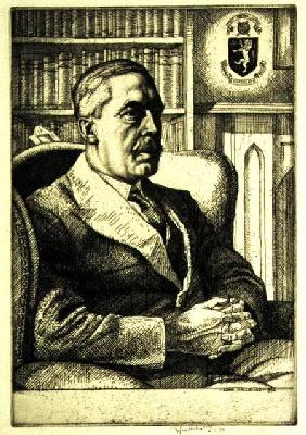 Portrait of Sir Cyril Norwood (1875-1956) 1932 (etching)